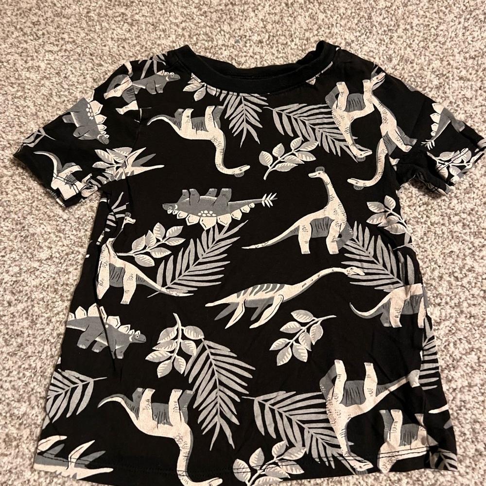 Old Navy Black and Gray Dinosaur Kids Tee